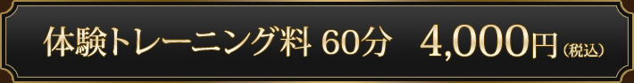 体験トレーニング料60分 4000円(税込)